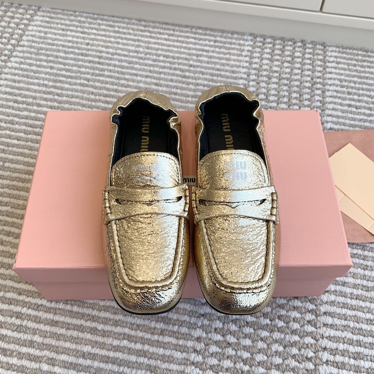 NAPPA LOAFERS IN GOLD METALLIC LAMBSKIN