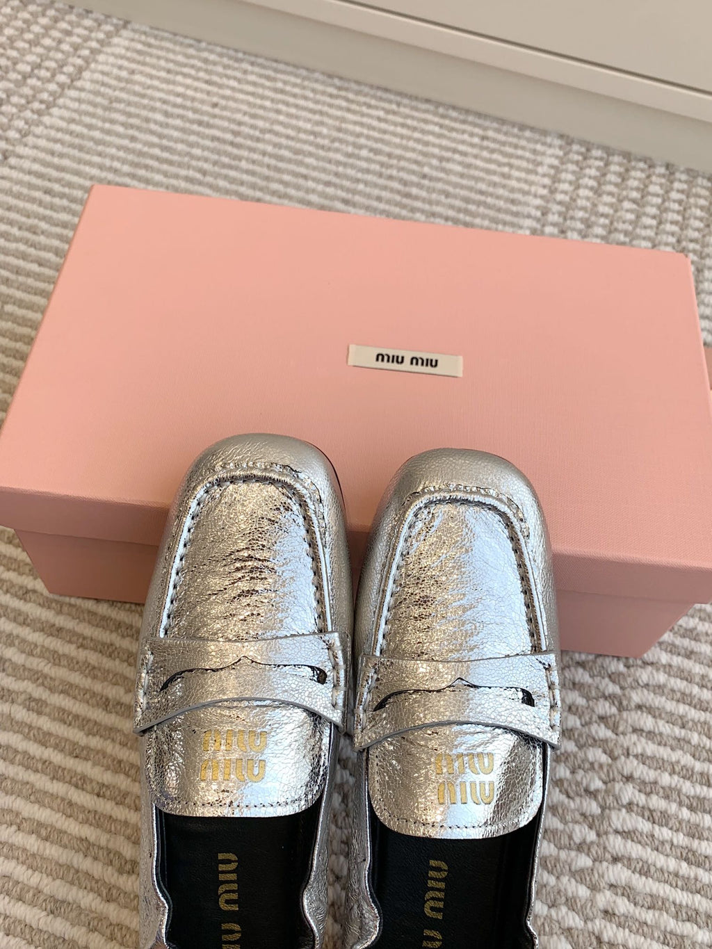 NAPPA LOAFERS IN SILVER METALLIC LAMBSKIN