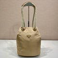 BUCKET BAG 28 IN BEIGE RE-NYLON GOLD LOGO
