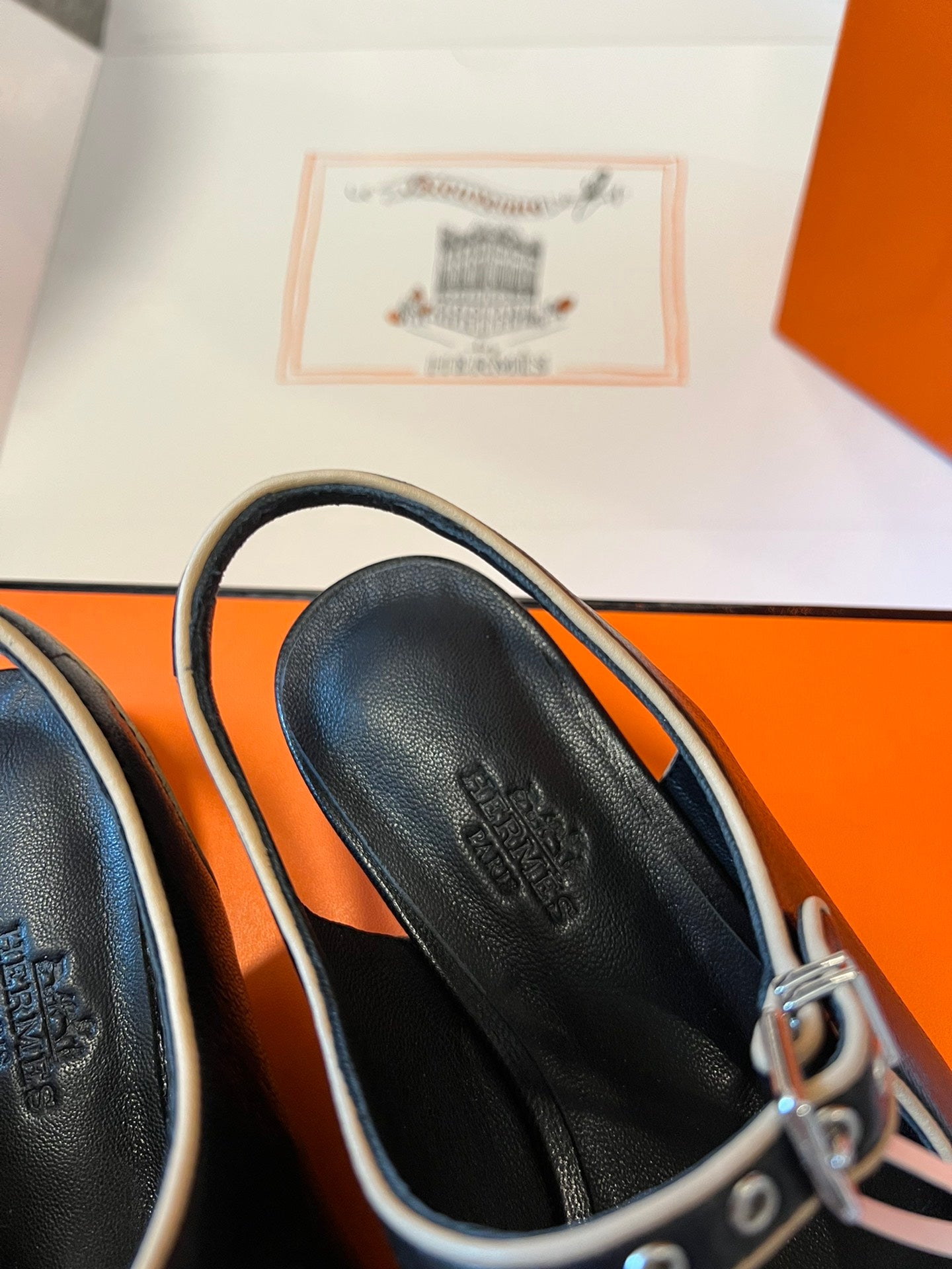 KLEO SLINGBACK IN BLACK CALFSKIN