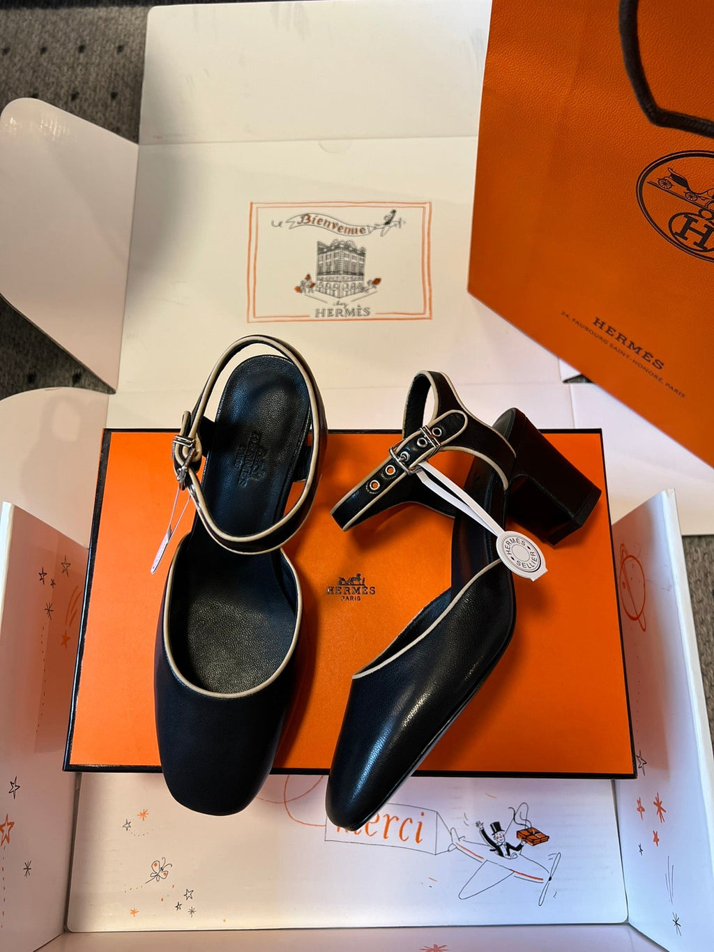 KLEO HIGH SLINGBACK IN BLACK CALFSKIN