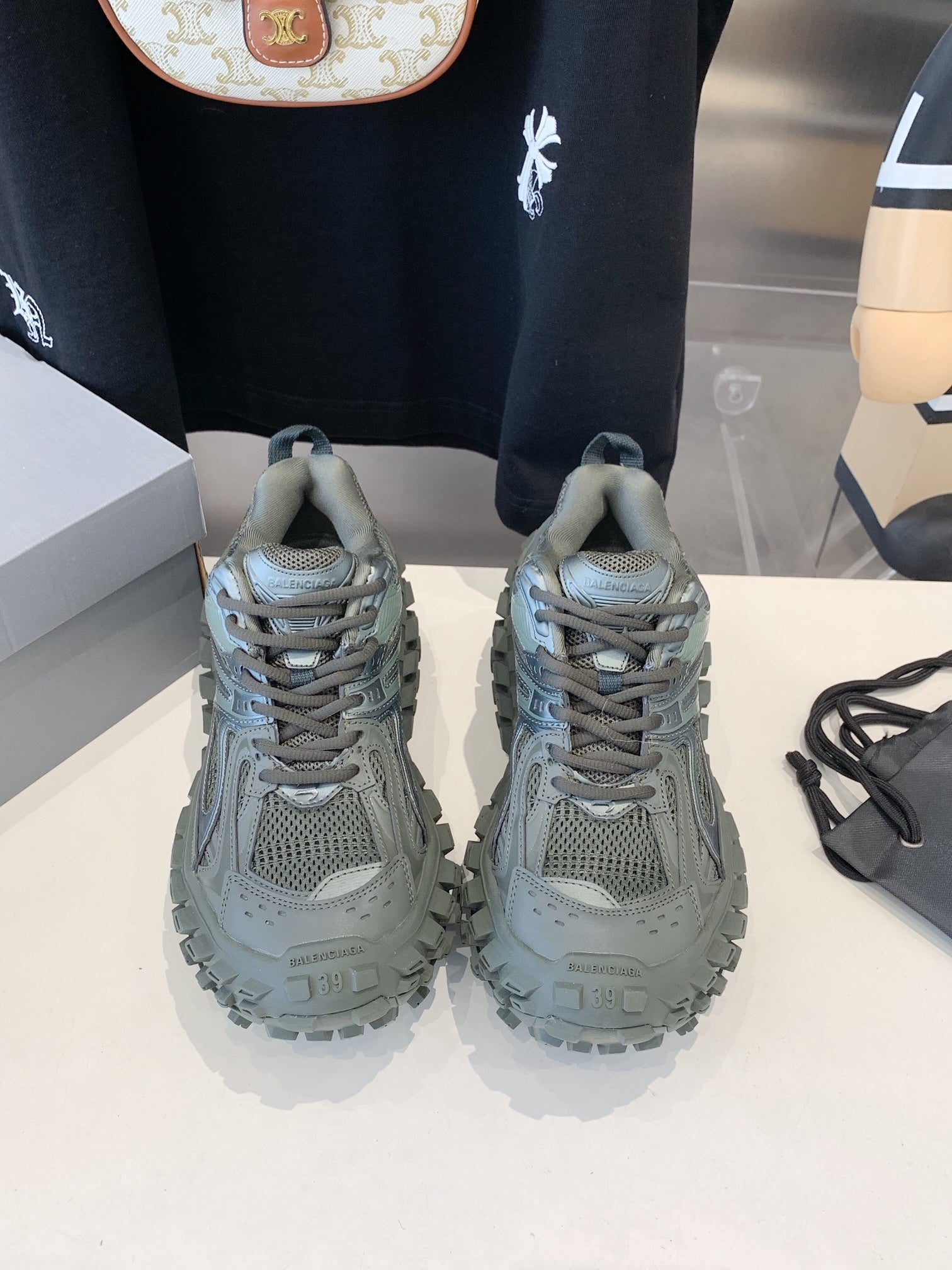 CHUNKY SNEAKERS IN MANTLE GRAY POLYURETHANE, POLYESTER AND NYLON