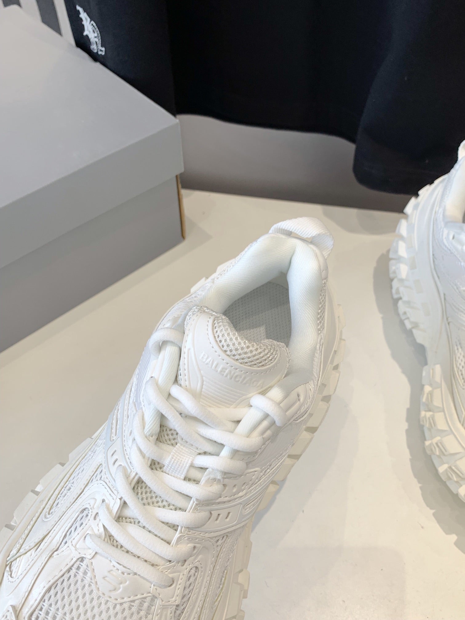 CHUNKY SNEAKERS IN WHITE POLYURETHANE, POLYESTER AND NYLON