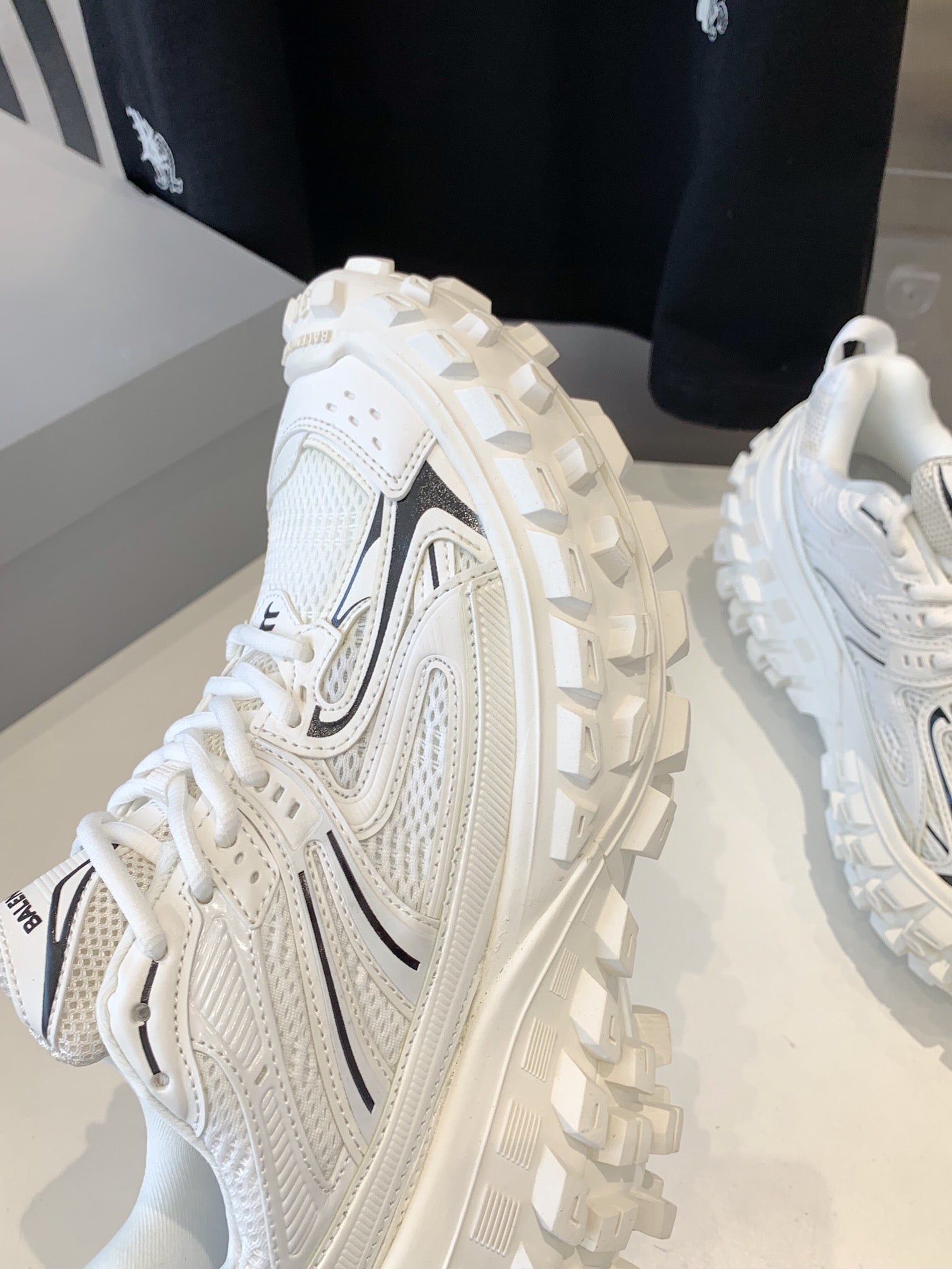 CHUNKY SNEAKERS IN WHITE MIX BLACK POLYURETHANE, POLYESTER AND NYLON