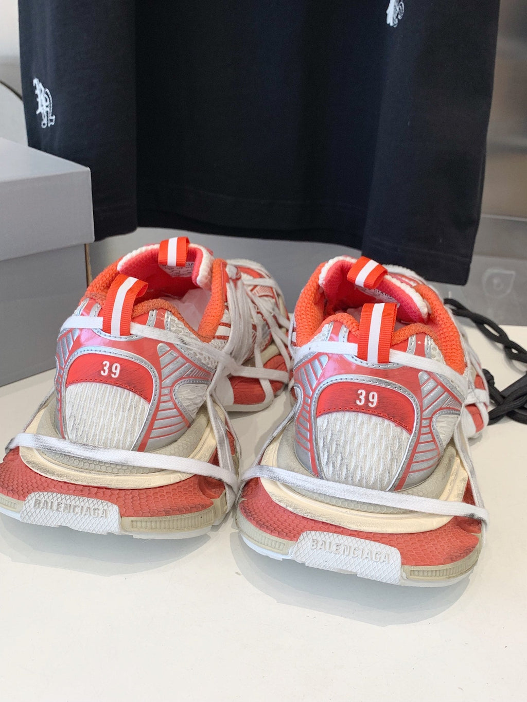 3XL EXTREME LACE SNEAKER ORANGE MIX DUST WHITE AND SILVER