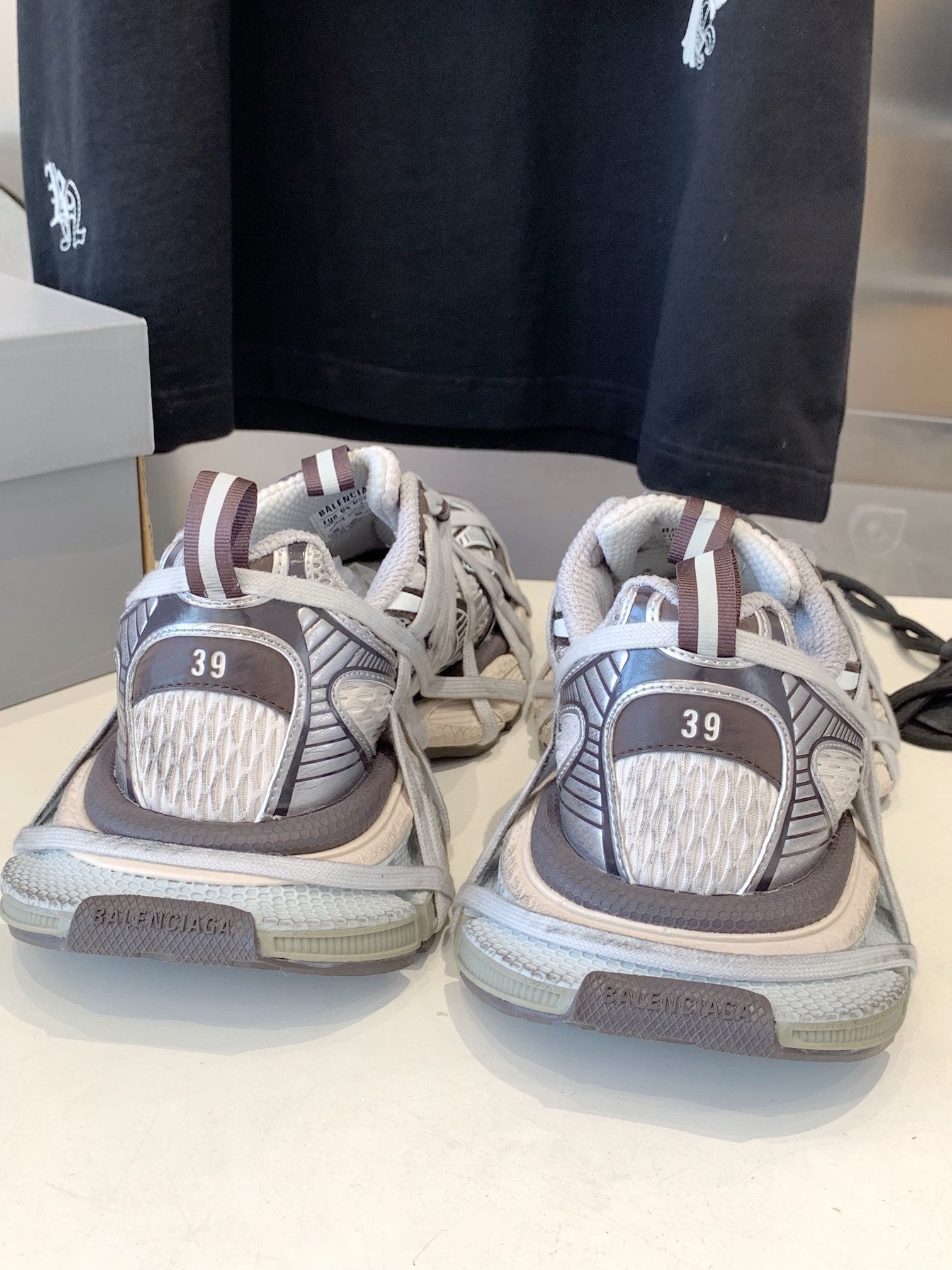 3XL EXTREME LACE SNEAKER BROWN MIX DUST WHITE AND SILVER