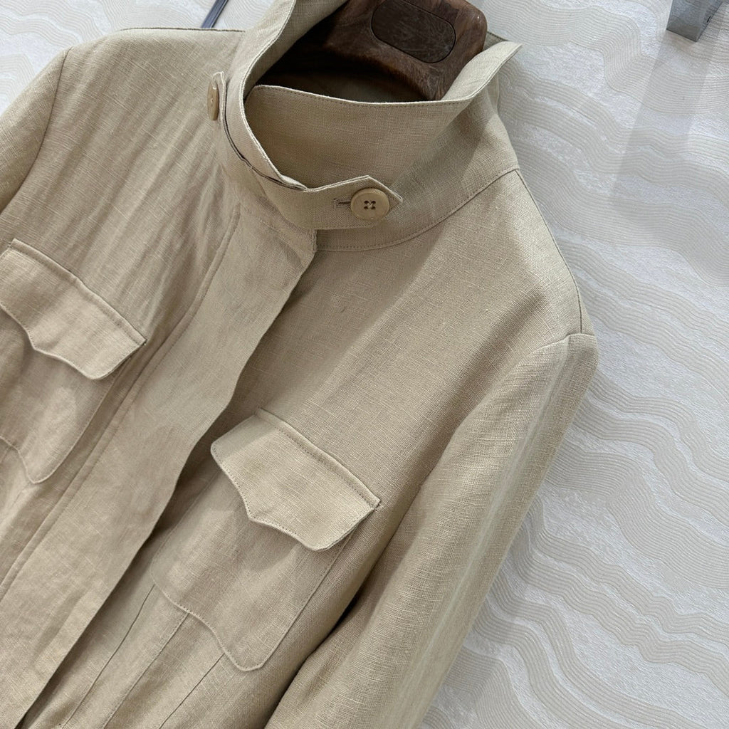 LP CLASSIC STAND-COLLAR LINEN JACKET