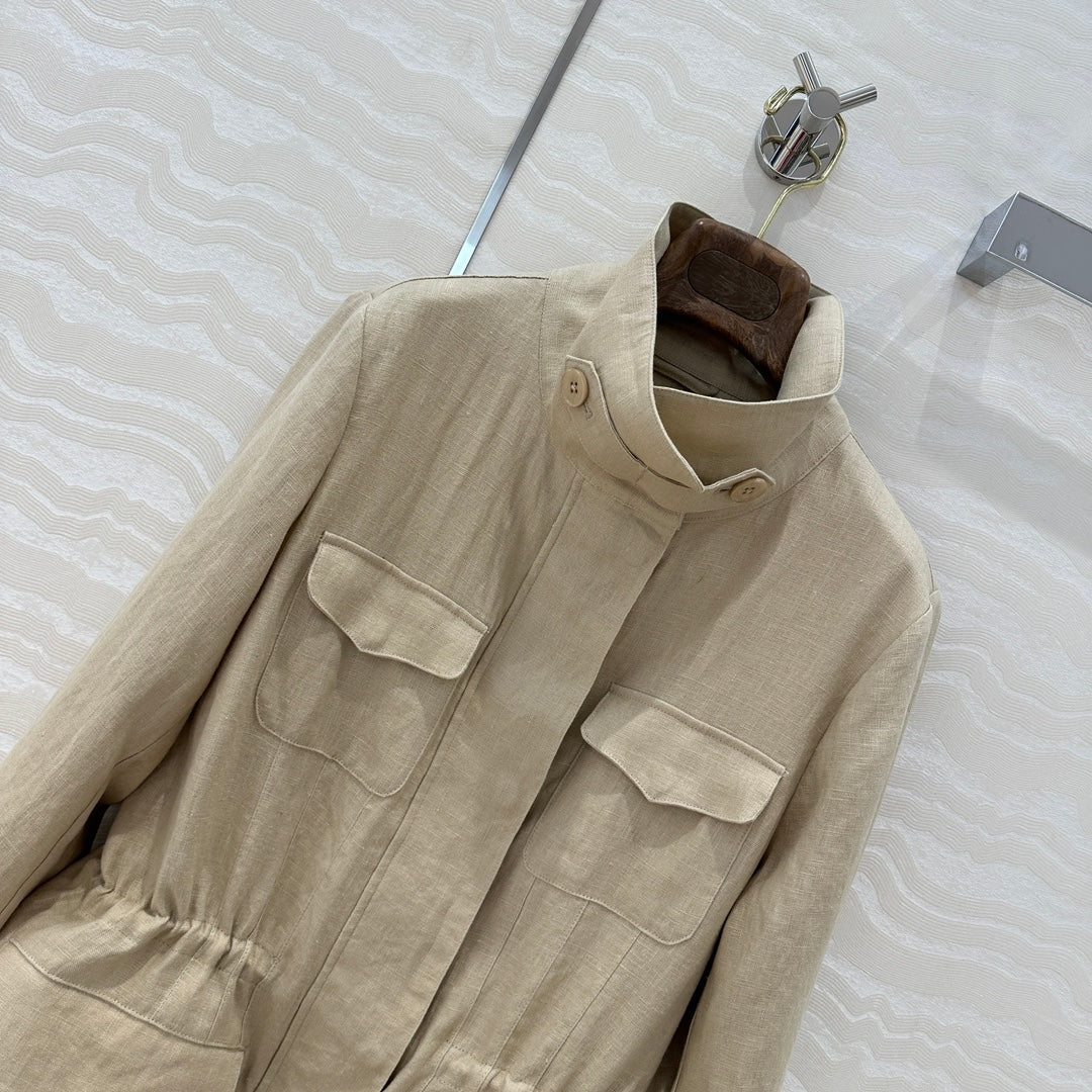 LP CLASSIC STAND-COLLAR LINEN JACKET