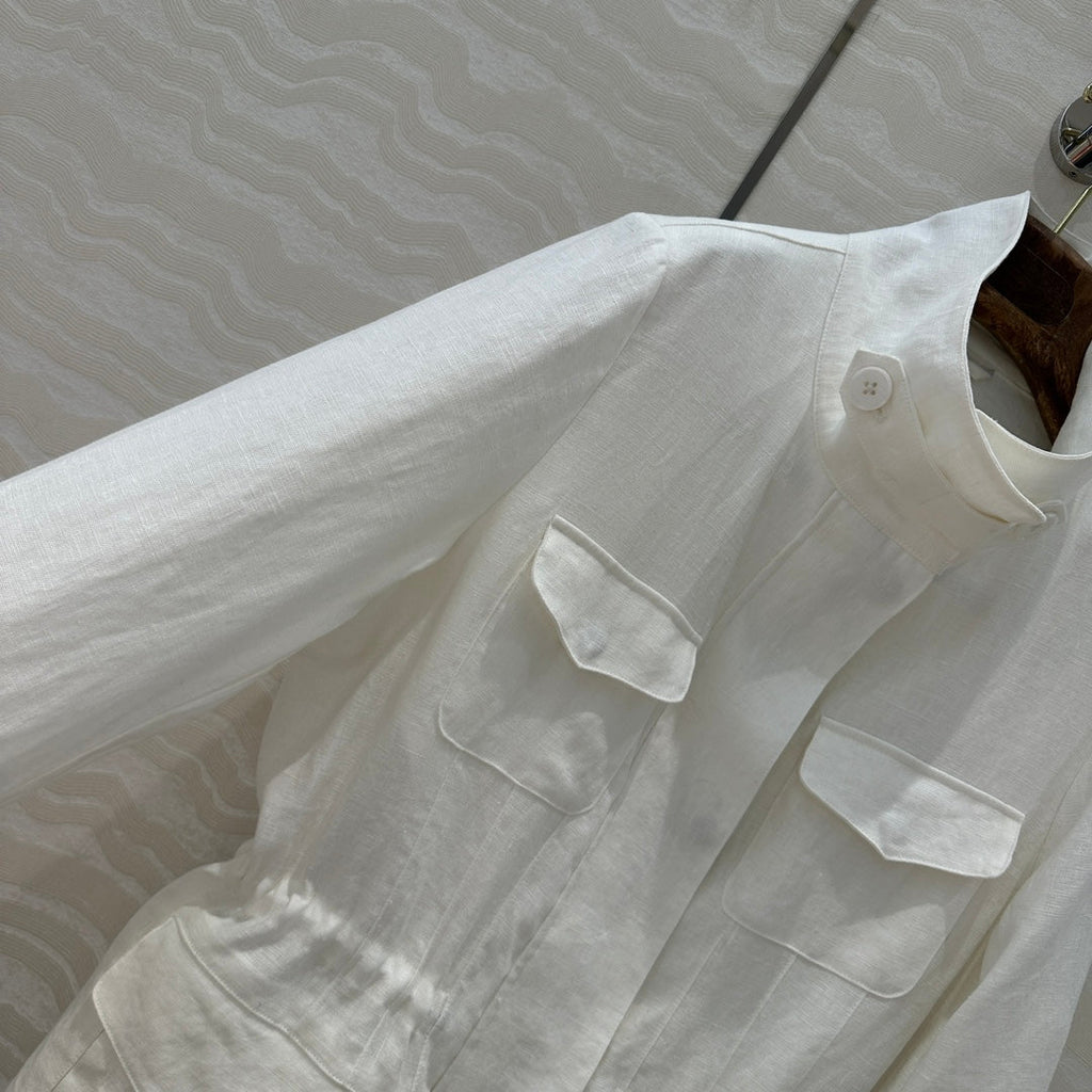 LP CLASSIC STAND-COLLAR LINEN JACKET 265165