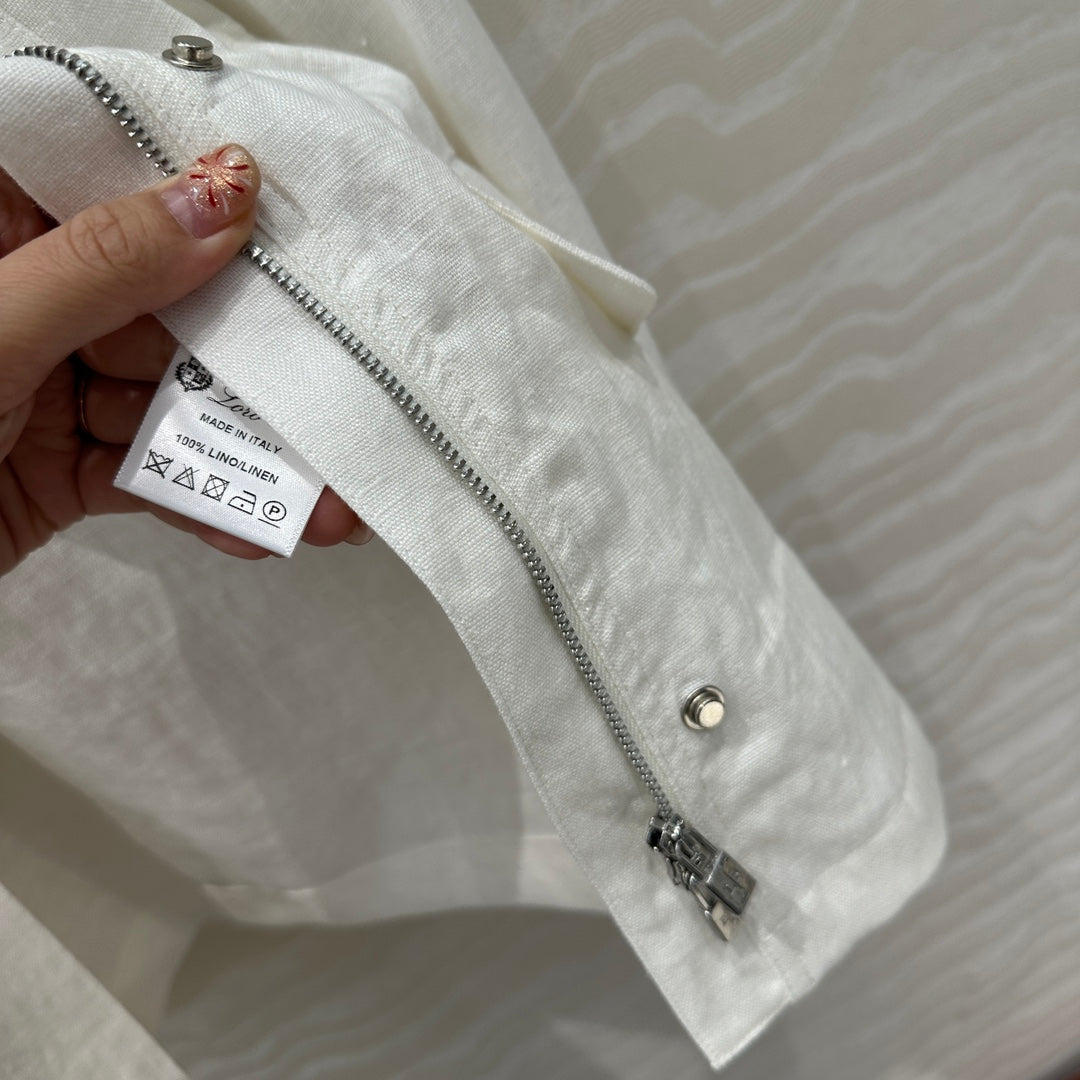 LP CLASSIC STAND-COLLAR LINEN JACKET 265165