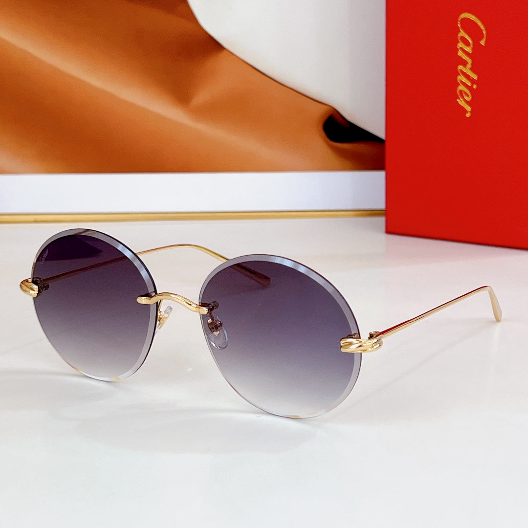 PREMIÈRE RIMLESS ROUND FRAME SUNGLASSES CT0475 IN METAL