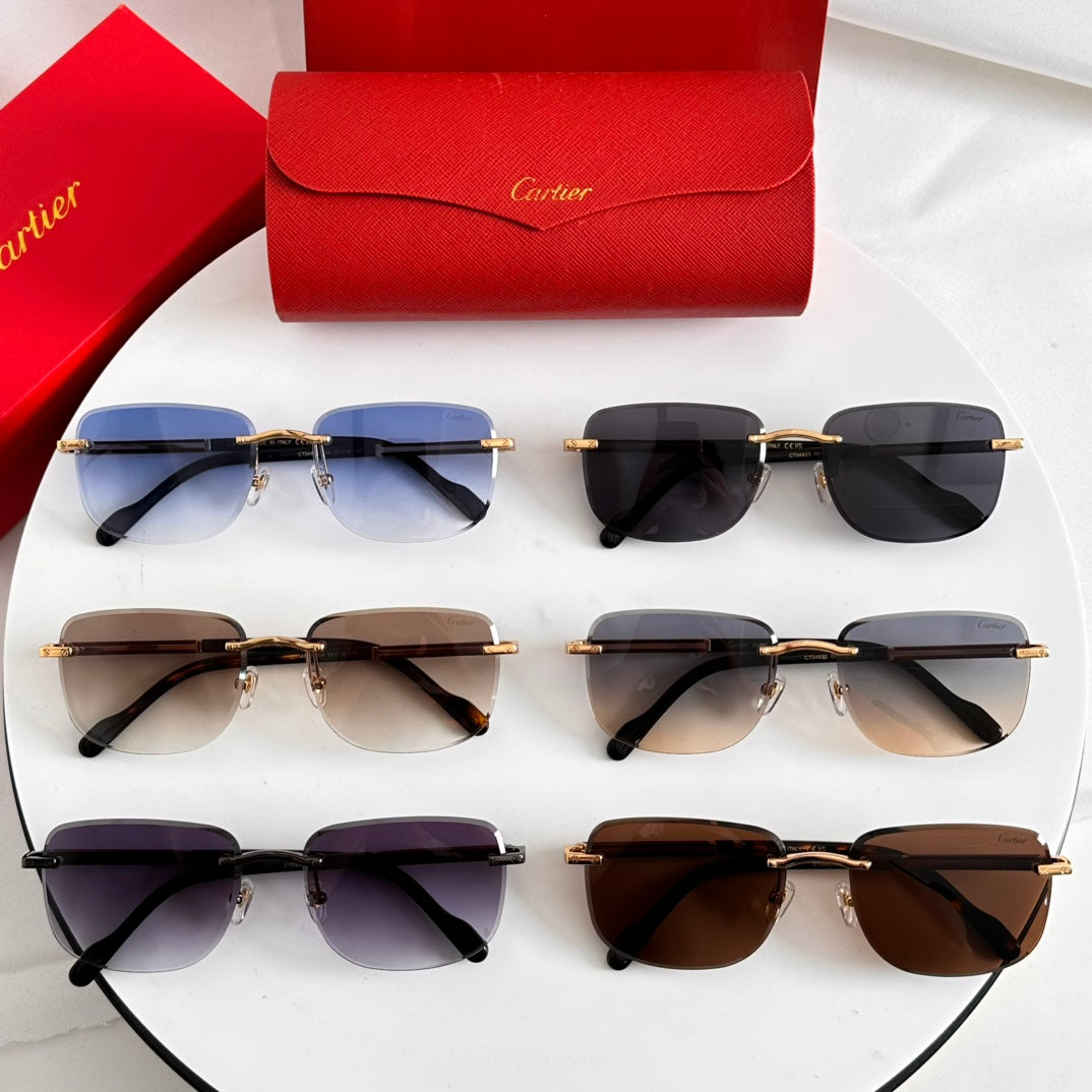 SANTOS ROUND FRAME SUNGLASSES 524480 IN METAL AND WOODEN