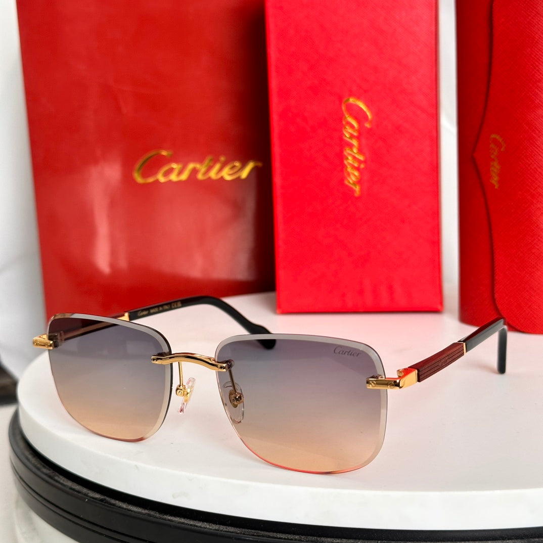 SANTOS ROUND FRAME SUNGLASSES 524480 IN METAL AND WOODEN