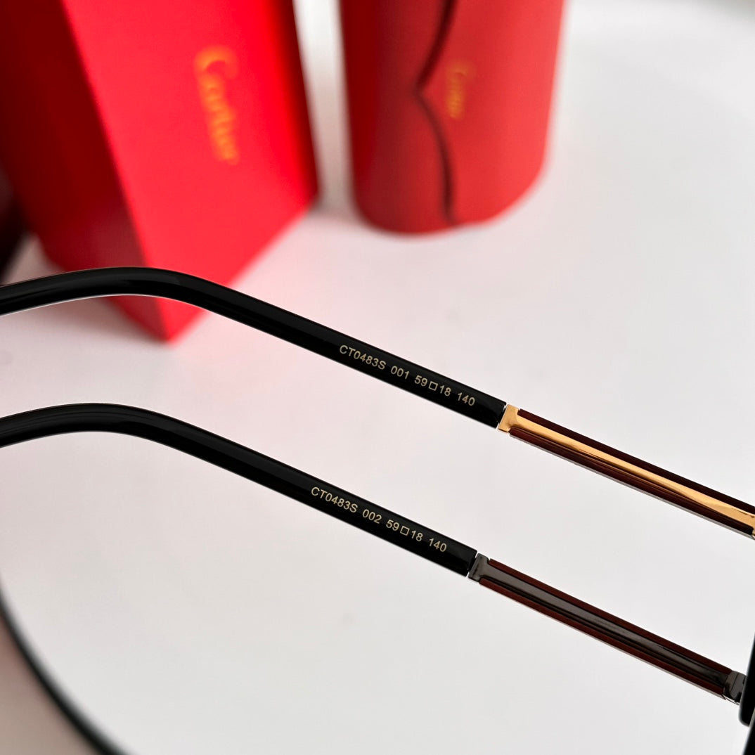 SANTOS SQUARE FRAME SUNGLASSES 524481 IN METAL AND WOODEN