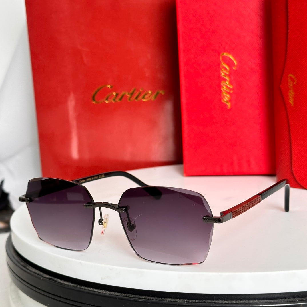 SANTOS SQUARE FRAME SUNGLASSES 524481 IN METAL AND WOODEN