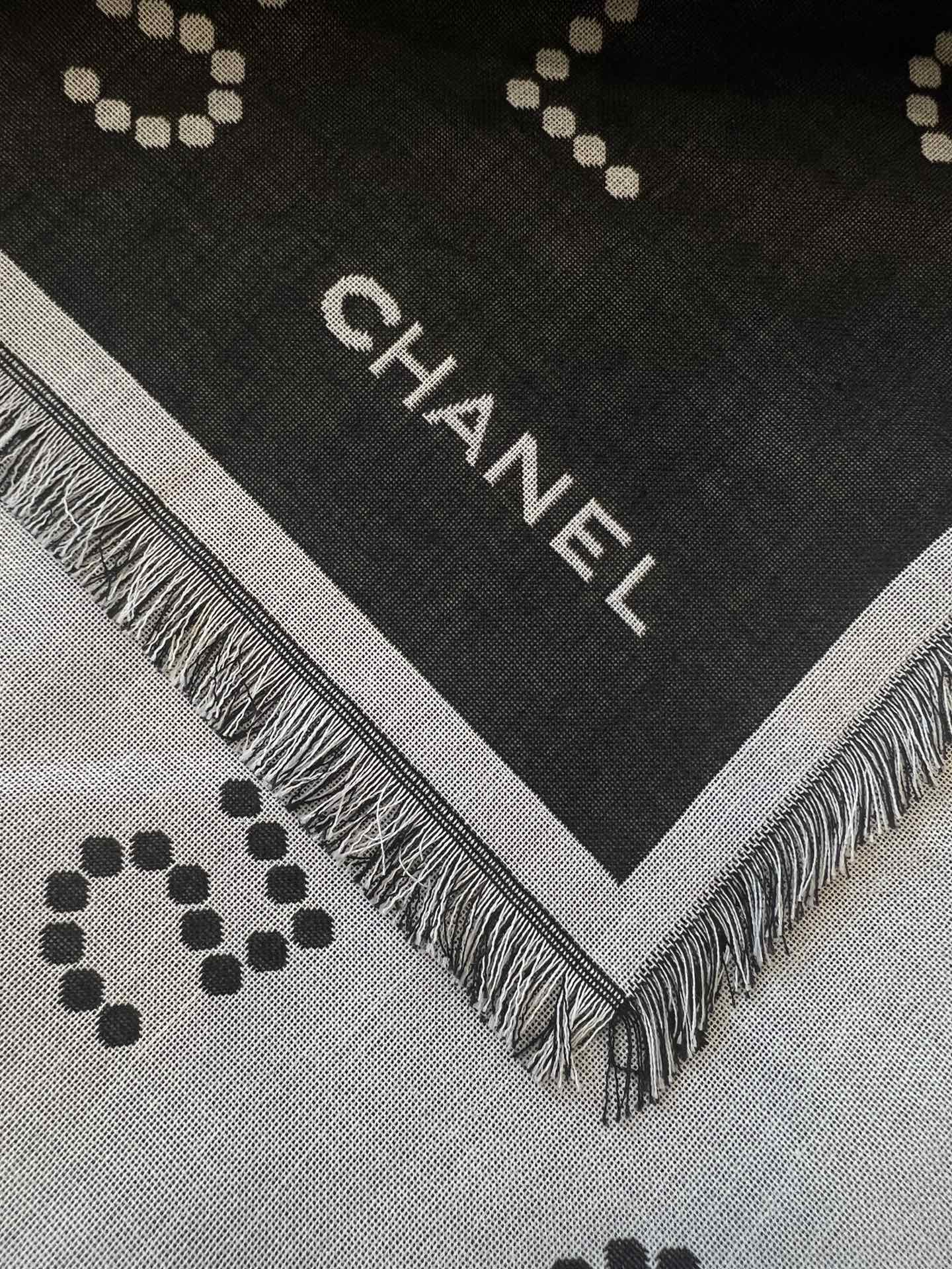 CHANEL 25S SCARF 140 IN WOOL SILK 700811