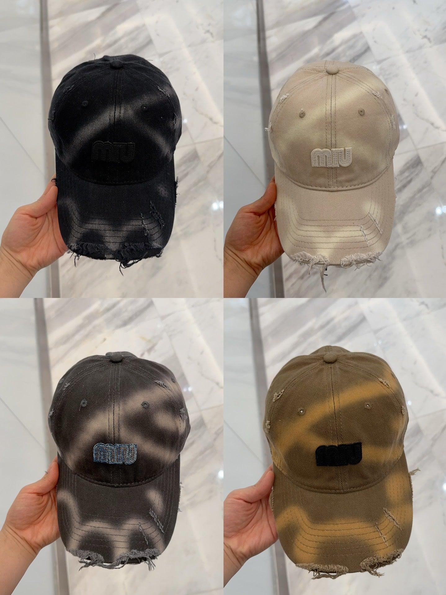 MM BASEBALL CAP IN DARK MOCHA BROWN DISTRESSED FABRIC STYLE 2