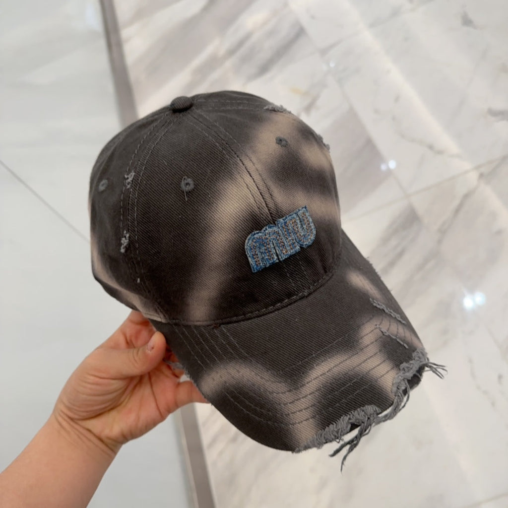 MM BASEBALL CAP IN DARK MOCHA BROWN DISTRESSED FABRIC STYLE 2