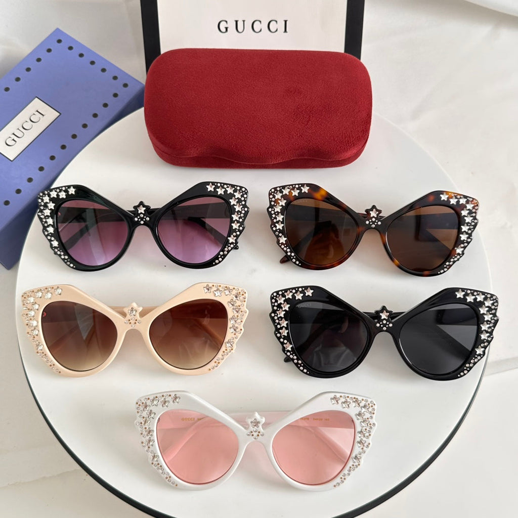 CRYSTAL STUDDED CAT-EYE FRAME SUNGLASSES GG1095S IN ACETATE