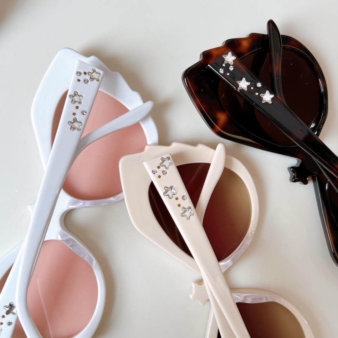 CRYSTAL STUDDED CAT-EYE FRAME SUNGLASSES GG1095S IN ACETATE