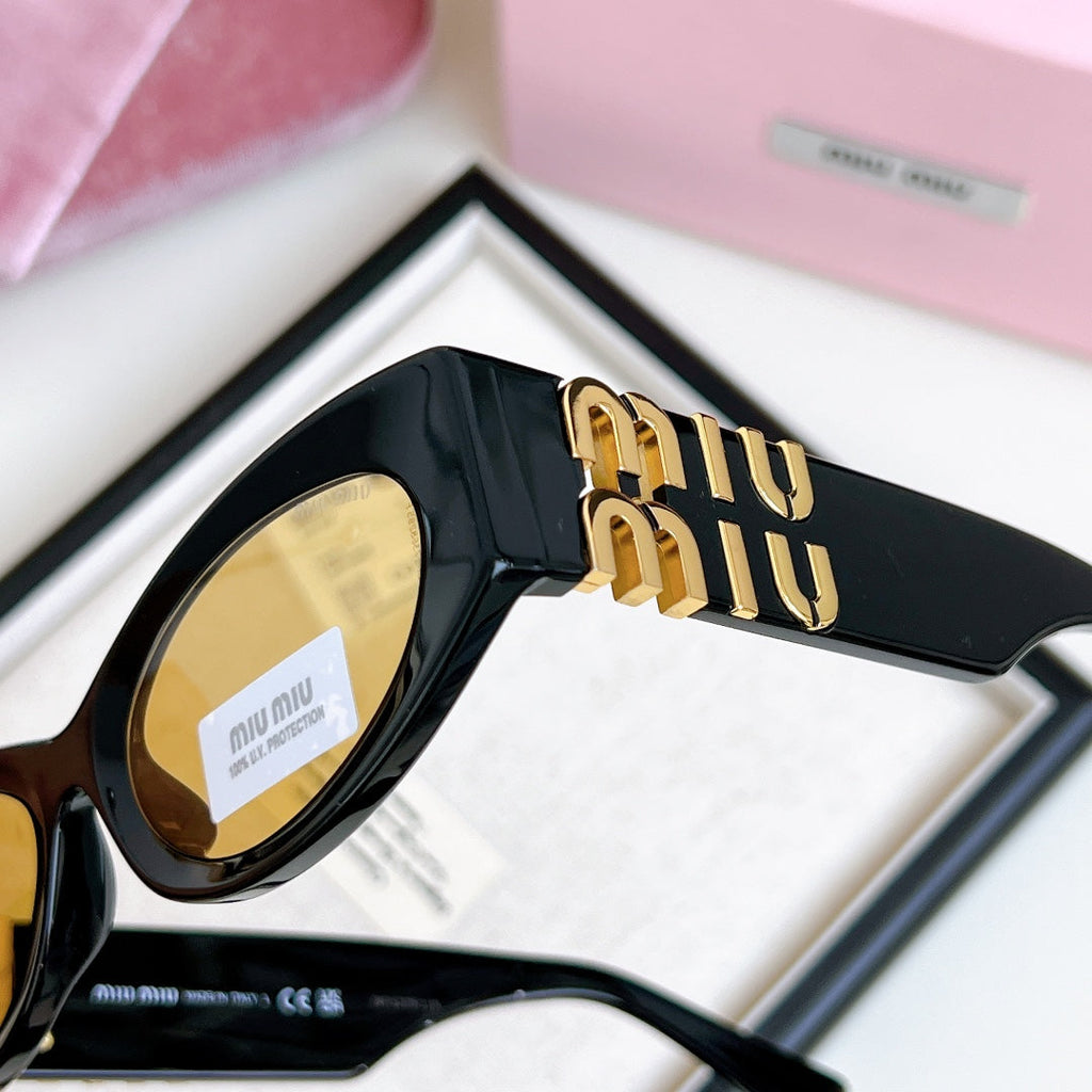 LOGO SMU 11WS SUNGLASSES 575894 IN BLACK ACETATE BROWN LENS