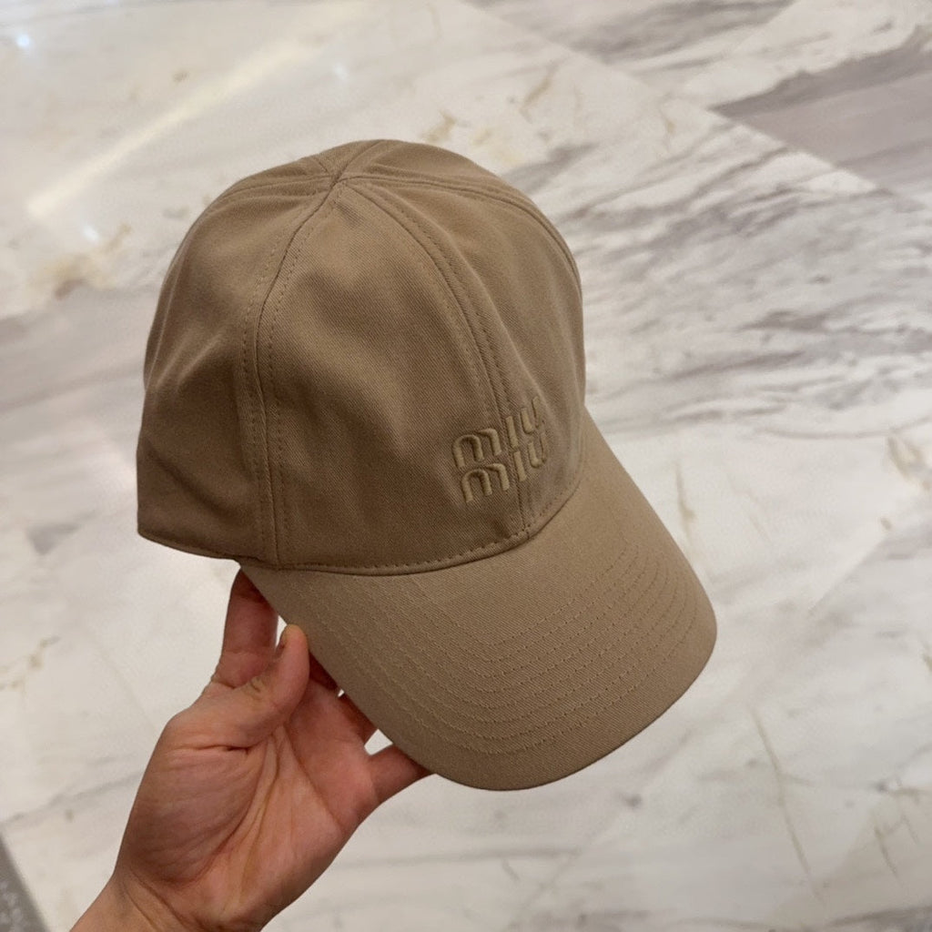 MM BASEBALL CAP IN BEIGE FABRIC EMBROIDERED LOGO STYLE 8