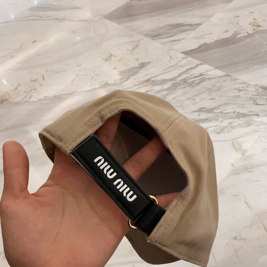 MM BASEBALL CAP IN BEIGE FABRIC EMBROIDERED LOGO STYLE 8