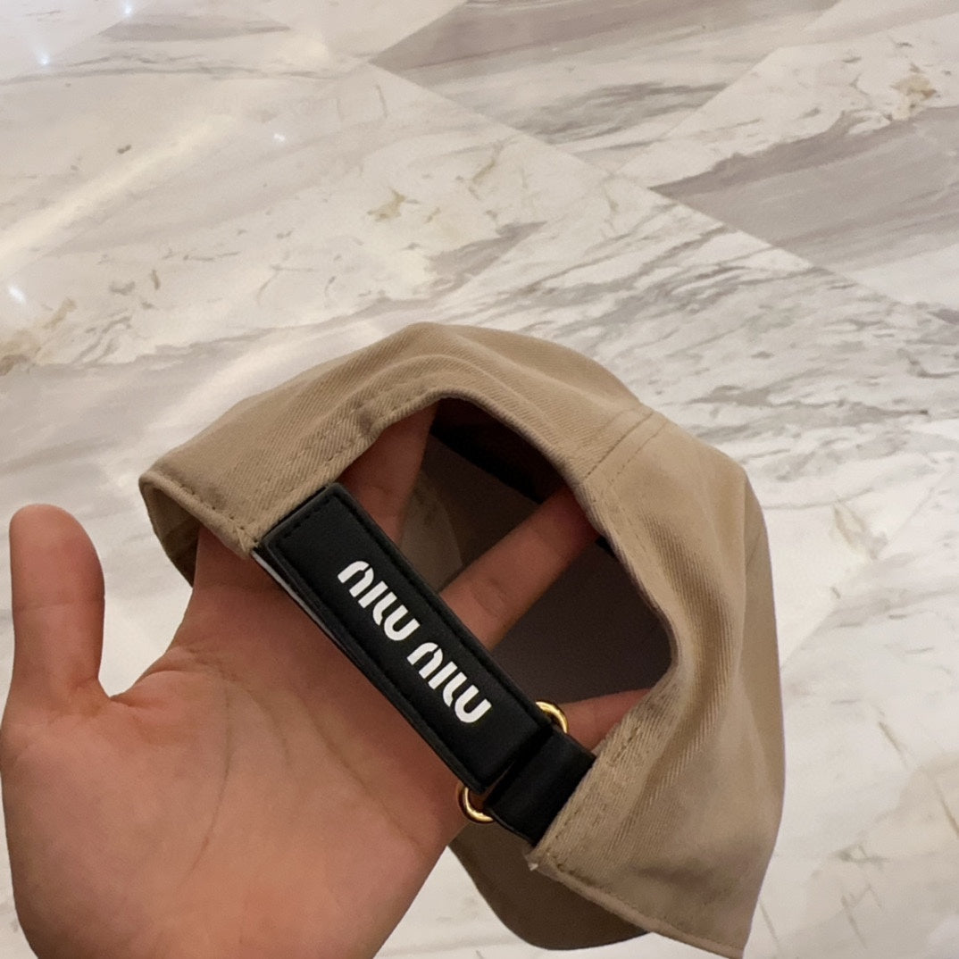 MM BASEBALL CAP IN BEIGE FABRIC EMBROIDERED LOGO STYLE 8