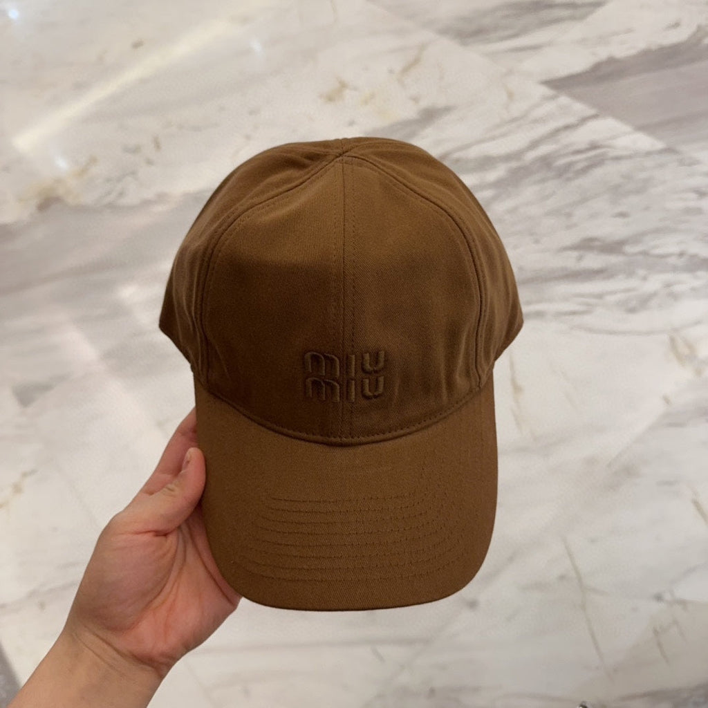 MM BASEBALL CAP IN BROWN FABRIC EMBROIDERED LOGO STYLE 6
