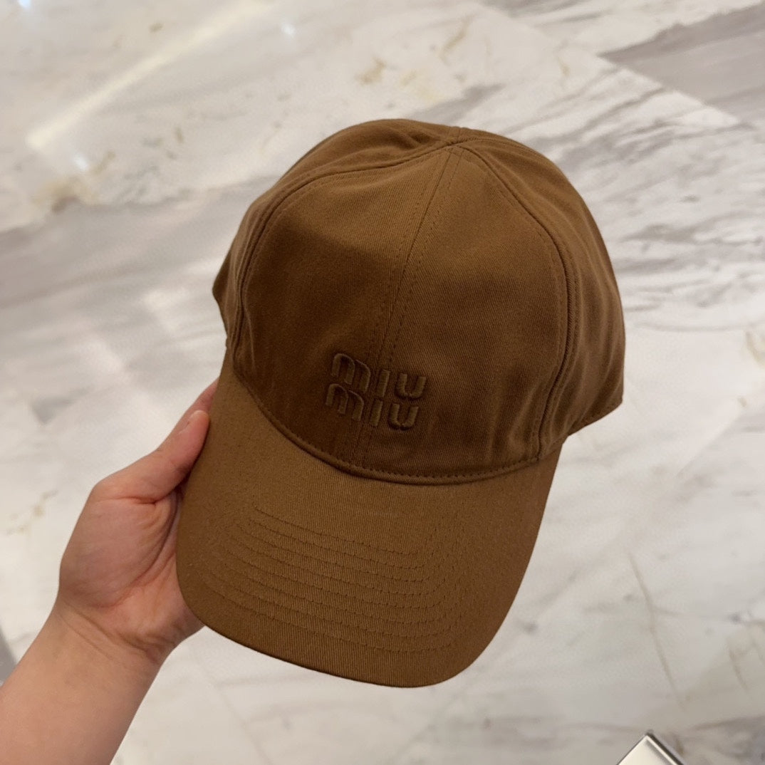 MM BASEBALL CAP IN BROWN FABRIC EMBROIDERED LOGO STYLE 6