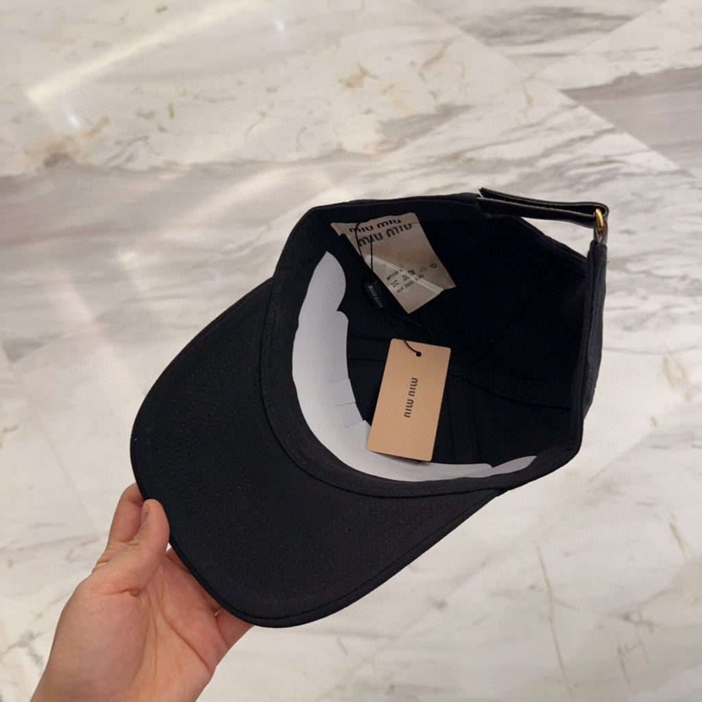 MM BASEBALL CAP IN BLACK FABRIC EMBROIDERED LOGO STYLE 5