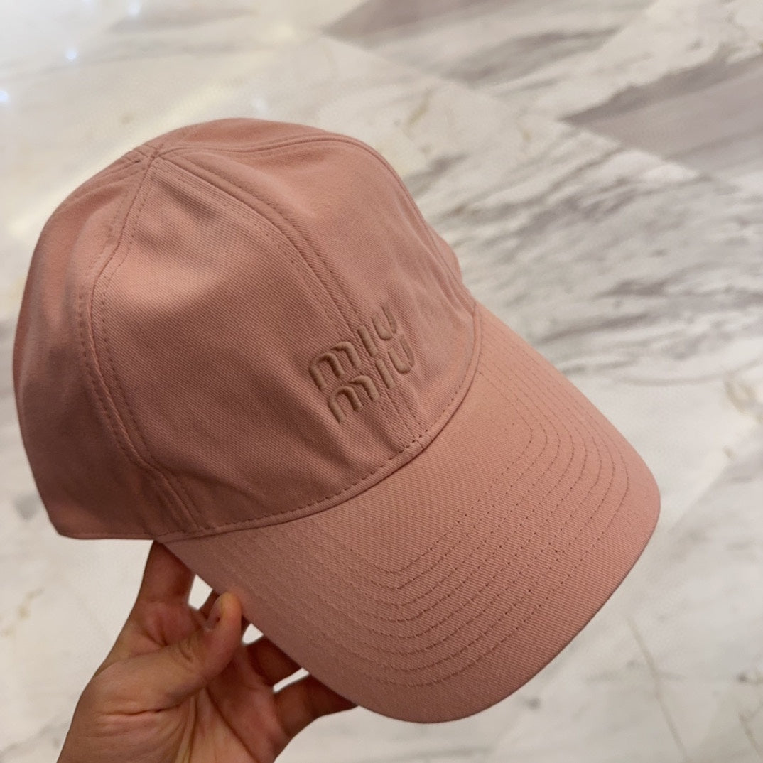MM BASEBALL CAP IN MELON PINK FABRIC EMBROIDERED LOGO STYLE 4