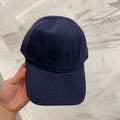 MM BASEBALL CAP IN NAVY BLUE FABRIC EMBROIDERED LOGO STYLE 1