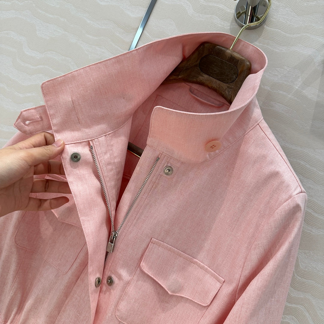 LP CLASSIC STAND-COLLAR LINEN JACKET 265162