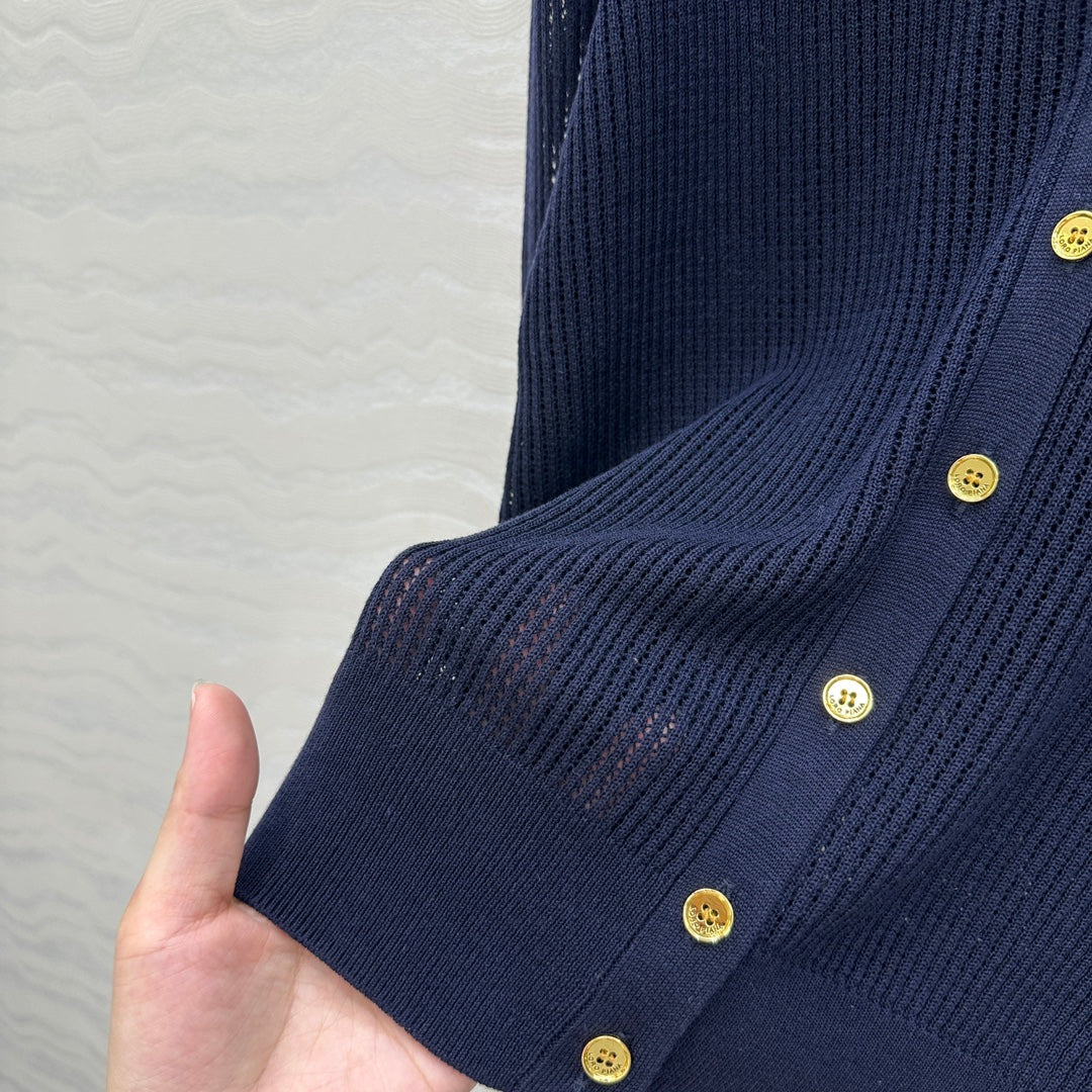 LP NAVY BLUE V-NECK KNIT CARDIGAN