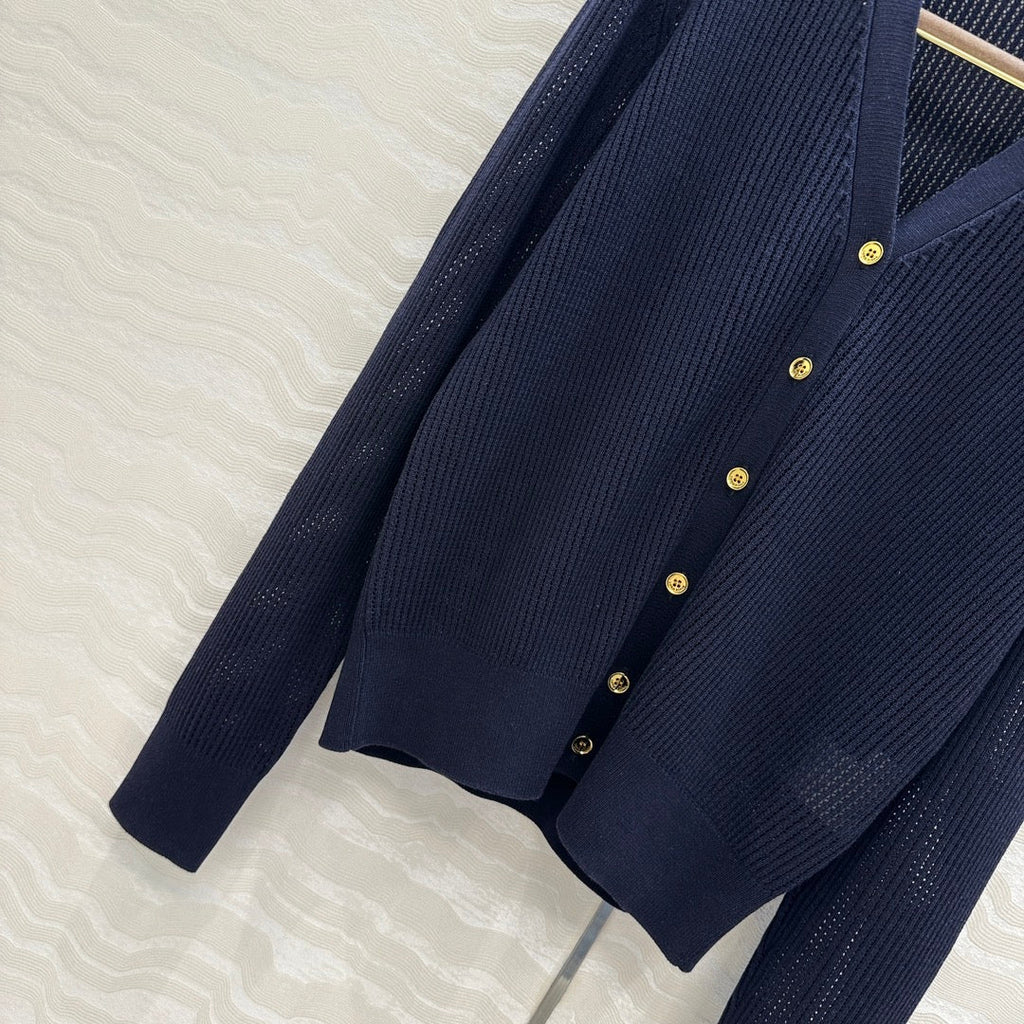 LP NAVY BLUE V-NECK KNIT CARDIGAN