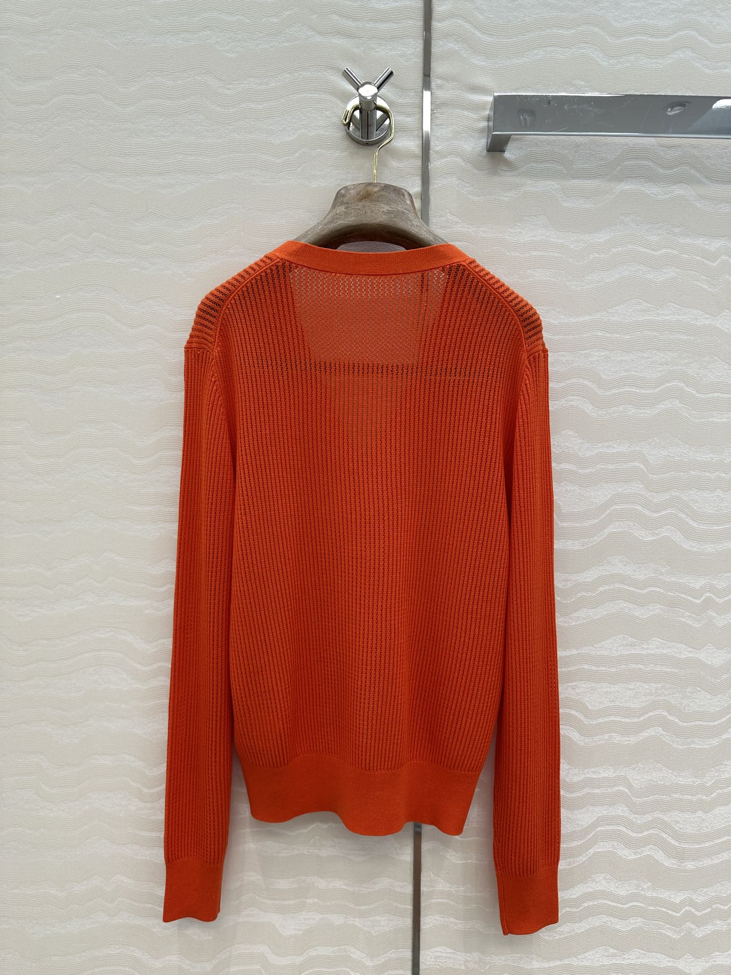 LP RED ORANGE V-NECK KNIT CARDIGAN