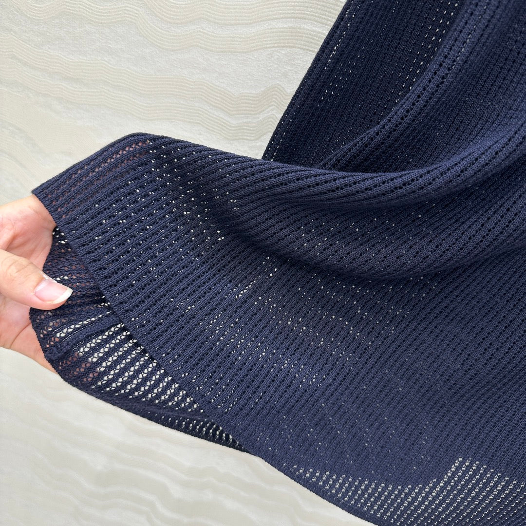 LP NAVY BLUE KNIT MIDI SKIRT