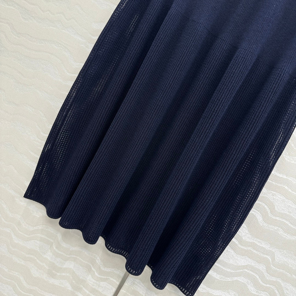 LP NAVY BLUE KNIT MIDI SKIRT