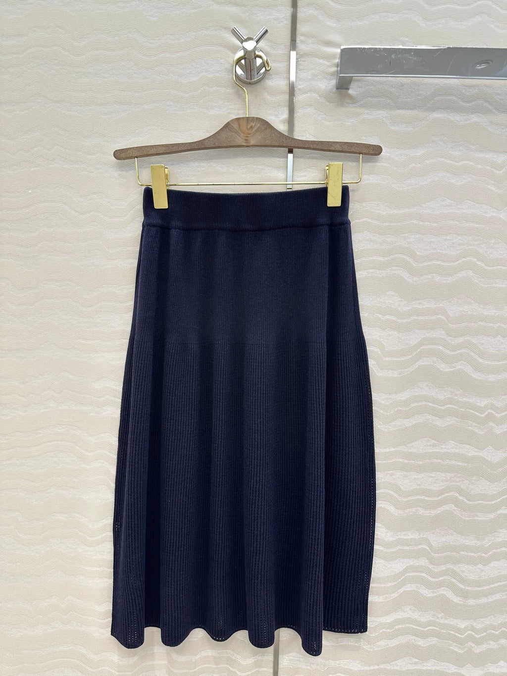 LP NAVY BLUE KNIT MIDI SKIRT