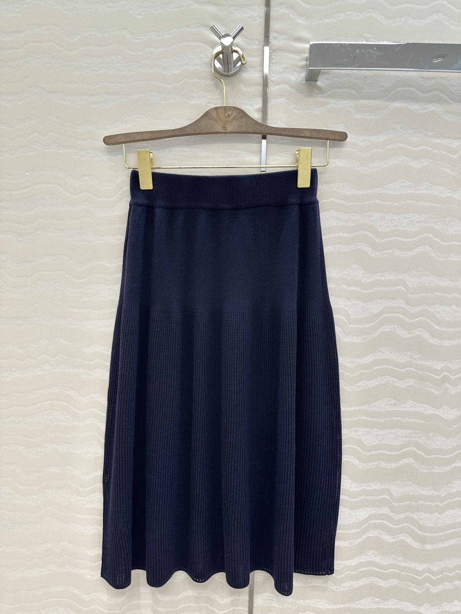 LP NAVY BLUE KNIT MIDI SKIRT