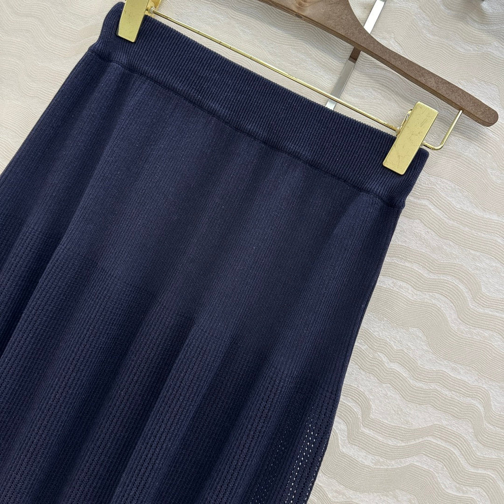 LP NAVY BLUE KNIT MIDI SKIRT