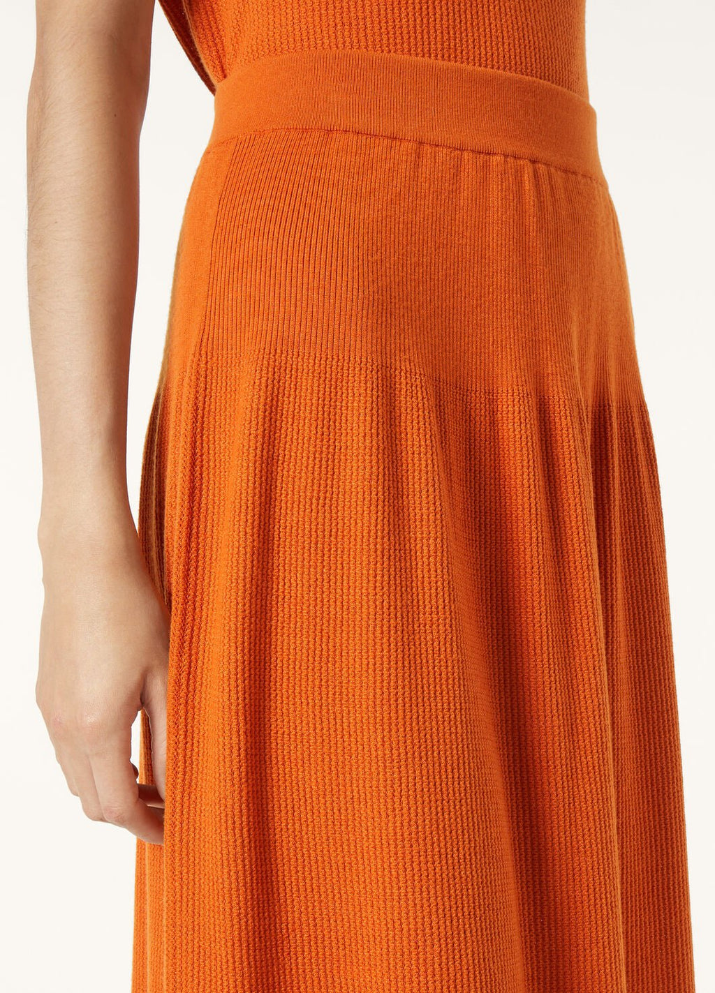 LP ORANGE KNIT MIDI SKIRT