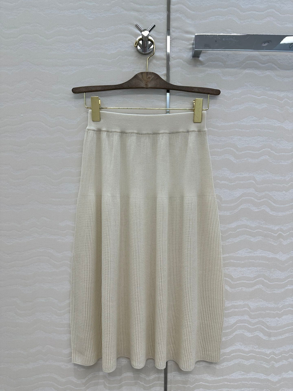 LP CREAM KNIT MIDI SKIRT
