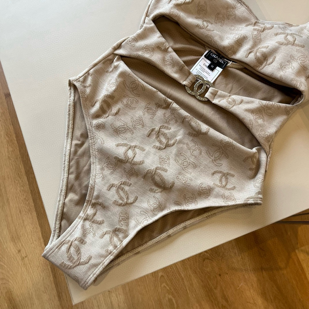 SWIMSUIT IN NUDE EMBROIDERED LOGO 626005