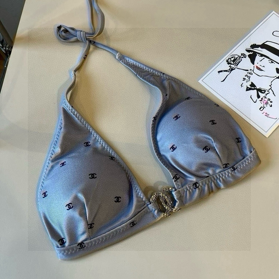 CC BIKINI SWIMSUIT SET IN GREY PRINTED LOGO 629237