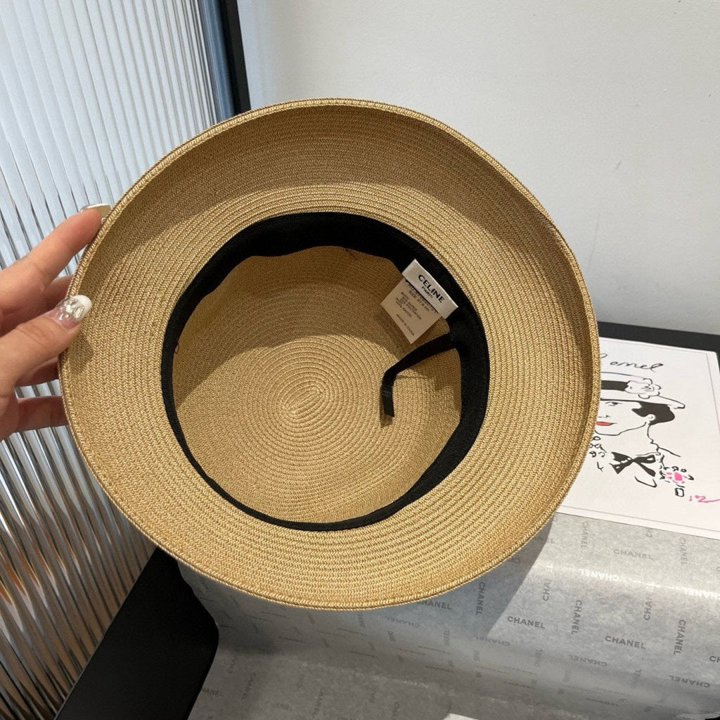 SMALL BRIM HAT MODEL 650348 IN BEIGE WOVEN STRAW