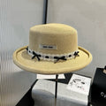 MM SMALL BRIM CURVED STRAW HAT IN BEIGE