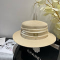 MM STRAW HAT IN LIGHT BEIGE WITH RHINESTONE EMBELLISHED