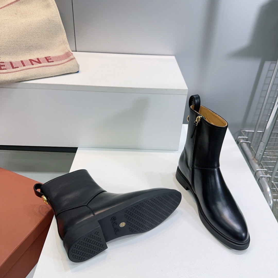 LP 25S KILDA ANKLE BOOT IN BLACK CALFSKIN